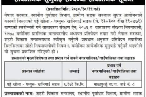 घट्टेखोला धम्पुस खानिगाउँ हुदै ल्वाङ भाङ्खोला मोटर